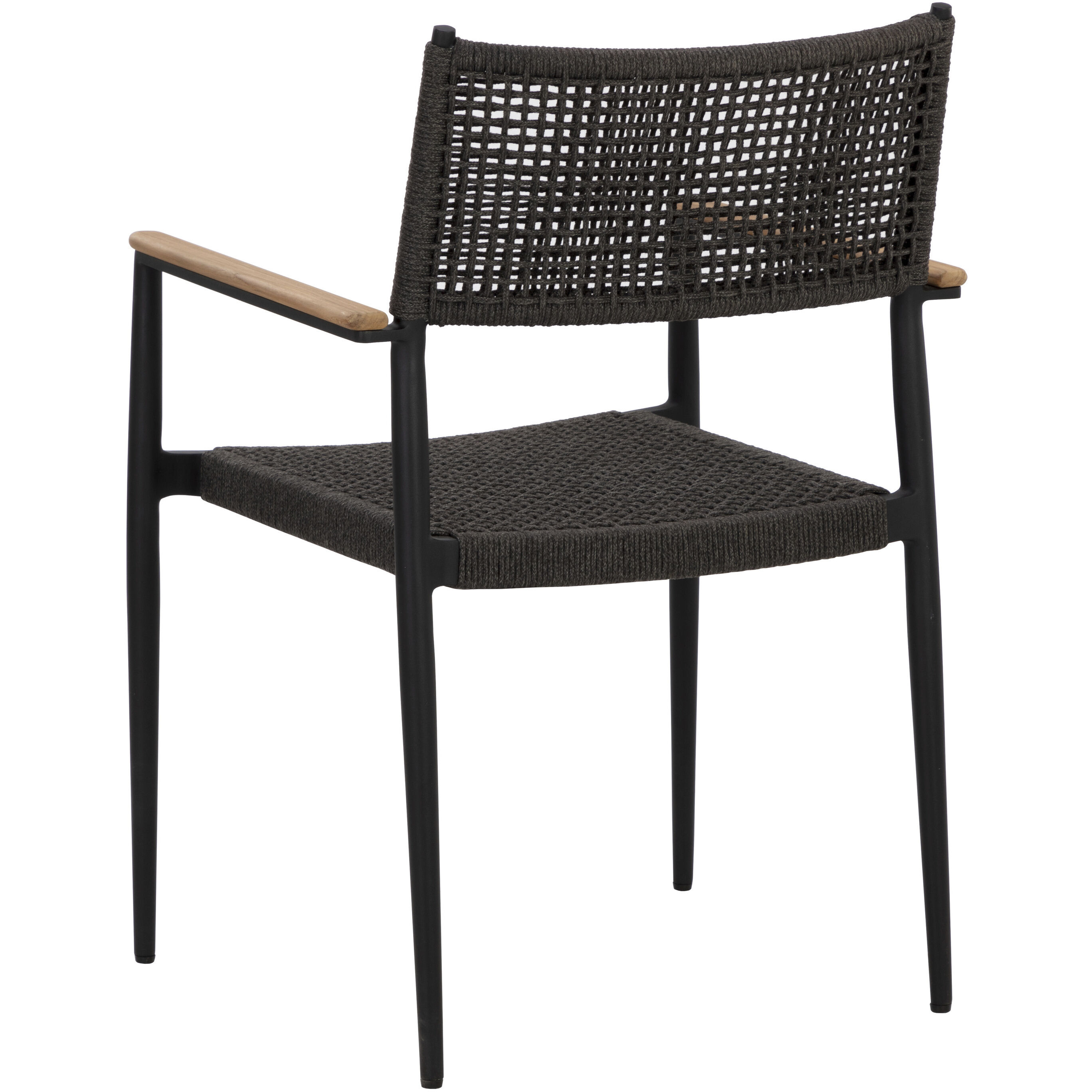 Nava Black Outdoor Stackable Dining Armchair, Set Of 2